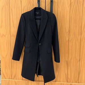 Rag & Bone Black Tailored Wool Knee Length Coat Size 2.
